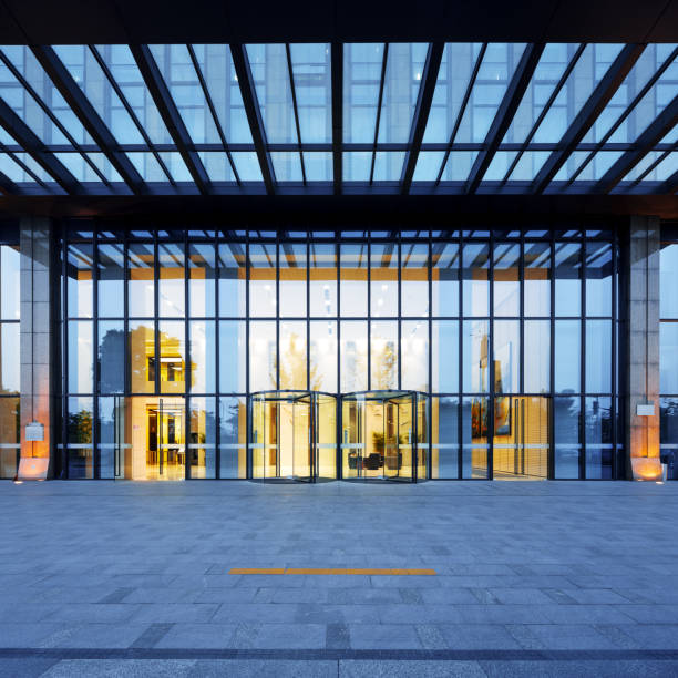 istock modern buildings with glass door 852442894