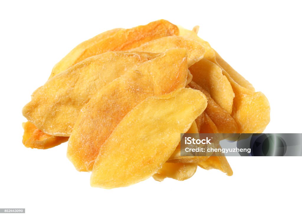 Dried mango in a white background Dried Food Stock Photo