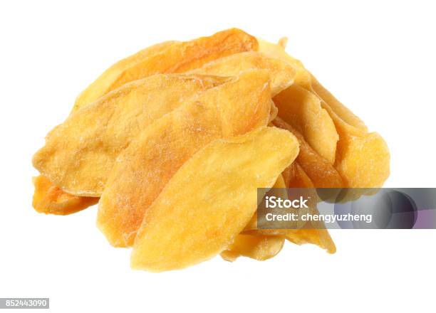 Dried Mango In A White Background Stock Photo - Download Image Now - Dried Food, Dry, Mango Fruit