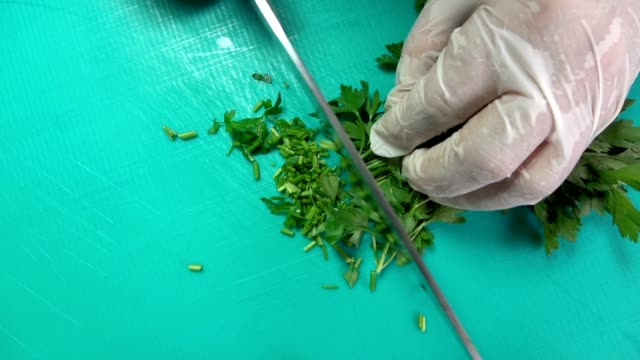 Cutting parsley