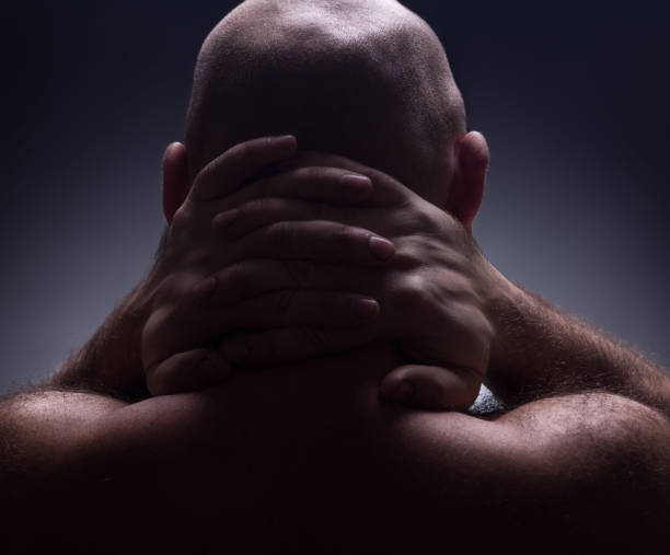 istock Close up portrait of worrying bald man. 852456368