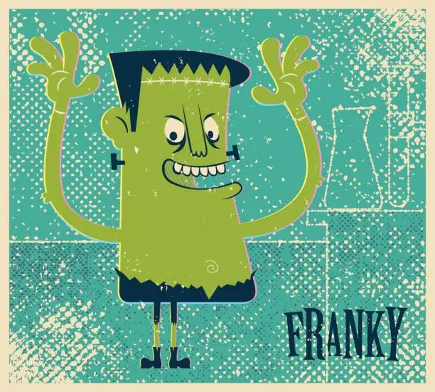 Vector illustration of Frankenstein monster