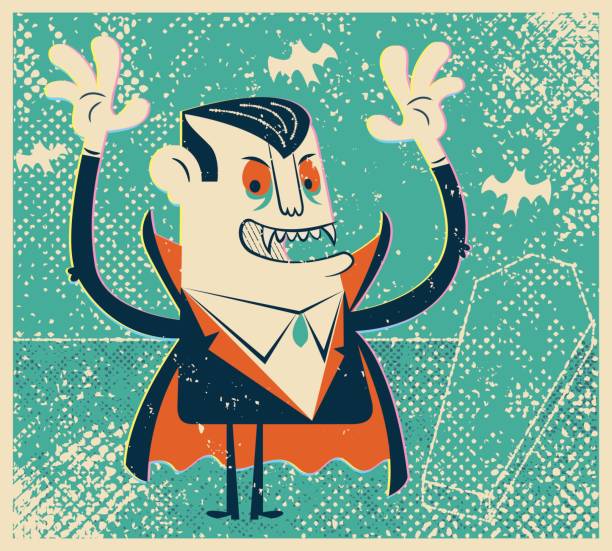 Dracula Dracula in retro style vintage halloween stock illustrations