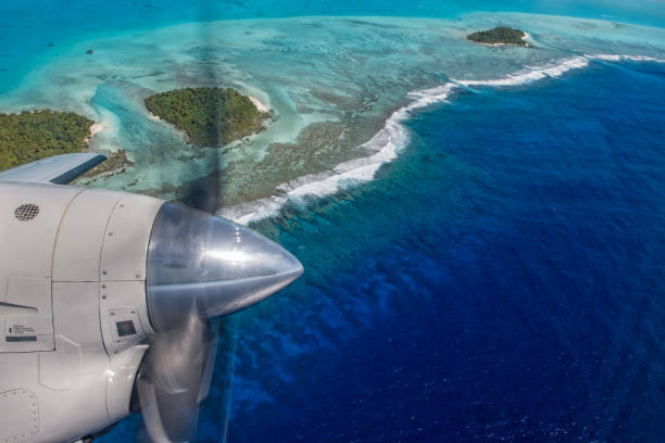 istock Aitutaki Polynesia Cook Island aerial view from airplane 852460044