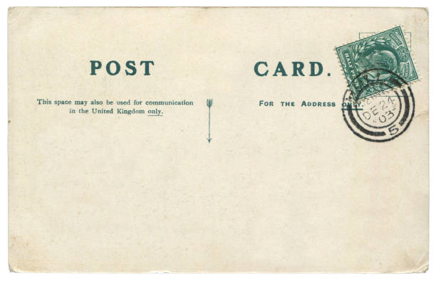 istock vintage postcard with blank content sent from Hull, Britian in 1903, a very good background for any usage of the historic postcard communications. 852463594