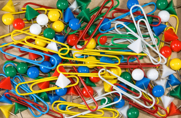 istock image of buttons and paper clips close-up 852474300