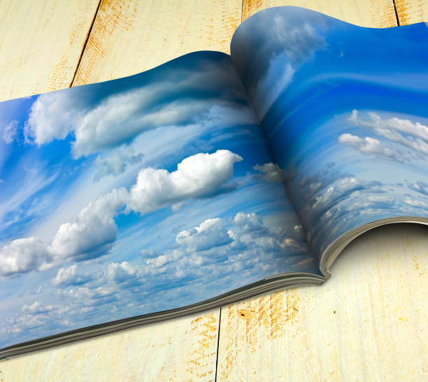 istock image of magazine with sky on the table closeup 852475192