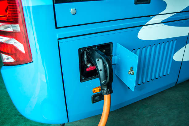 istock new energy electric motor coach are charging 852478714