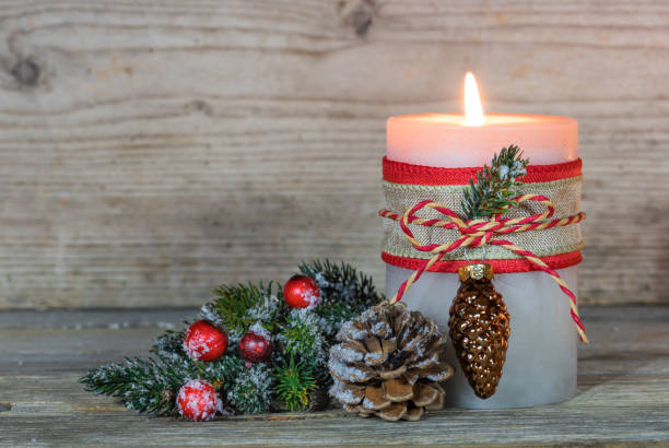 istock Christmas Season decoration with candlelight 852493608