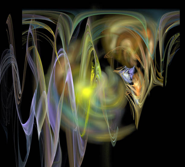 istock image of one Digital Fractal on Black Color 852498592