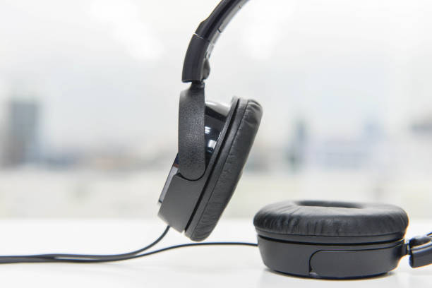 istock Black Over Ear Headphones - Close up 852512786