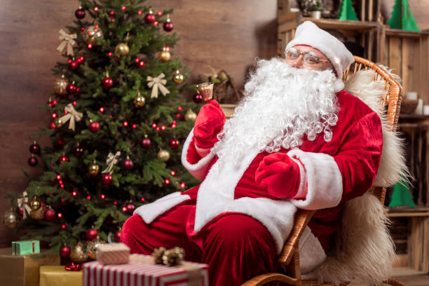 istock Joyful Santa congratulating with New Year 852513432