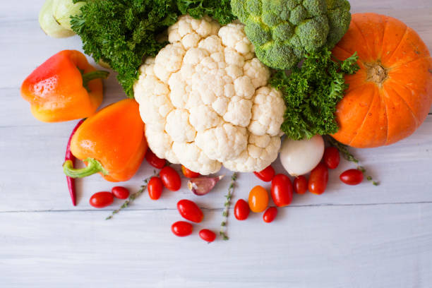 istock Composition with variety of fresh vegetables. 852519896