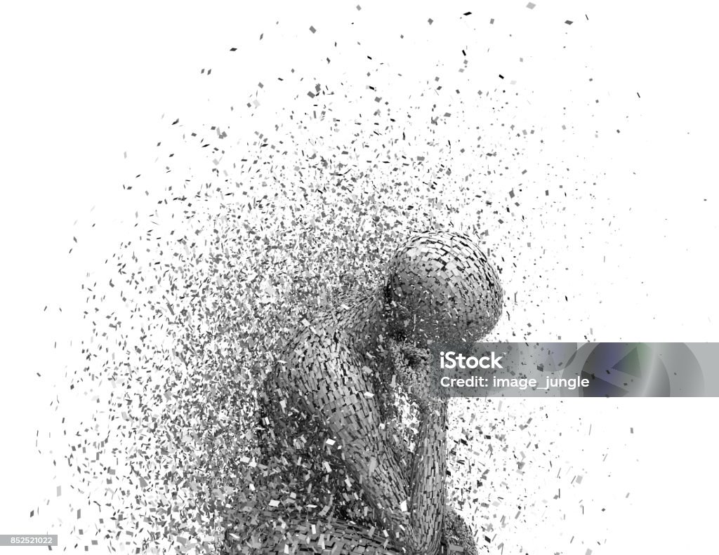 Khái Niệm Buồn Bã Và Cô Đơn Hình Minh Họa 3d Cơ Thể Người Phụ Nữ ...