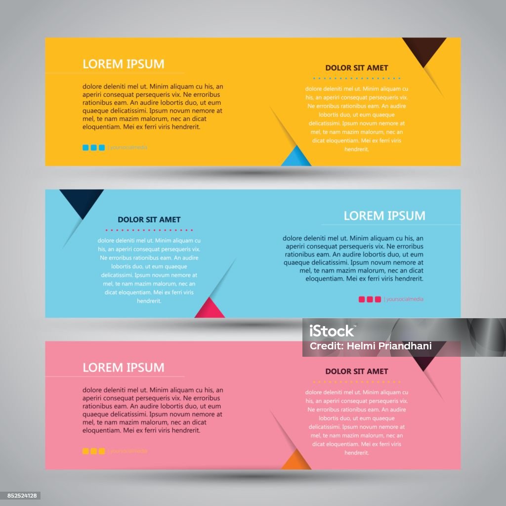 Simple Color Banner Simple Three Color Banner Stock Illustration - Download Image Now ...