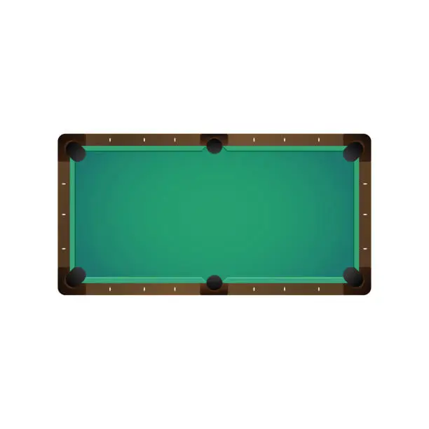 Vector illustration of vector flat billiard pool snooker empty table