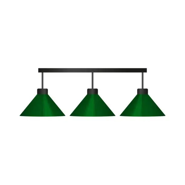 Vector illustration of vector flat cartoon green billiard lamp