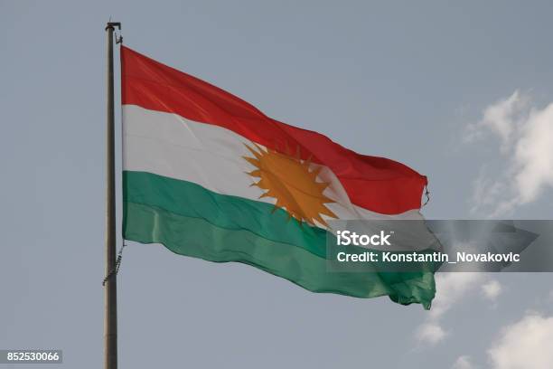 Flag Or Iraqi Kurdistan Stock Photo - Download Image Now - Horizontal, Independence - Concept, Iraq