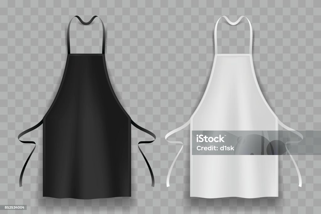black and white apron black and white apron in vector Apron stock vector