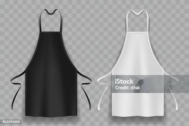 Black And White Apron Stock Illustration - Download Image Now - Apron, Chef, Clothing