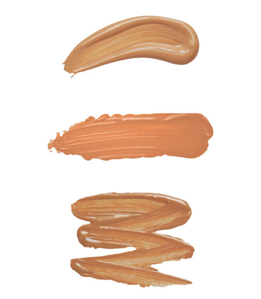 istock Set of 3 Makeup foundation cosmetic smear cream on white background 852547930