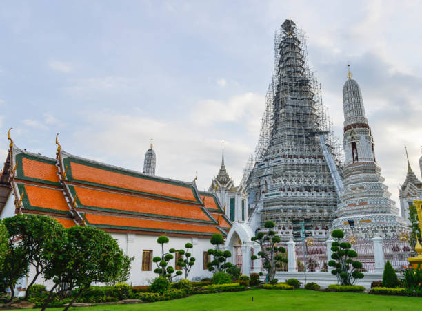 istock Thai temple and pagoda is under renovation 852555826