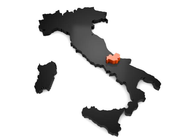 istock Italy 3d black and orange map, with Molise region highlighted. 3d render 852563044