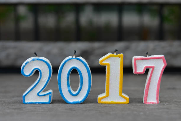 istock Colorful of year 2017 candle 852571396