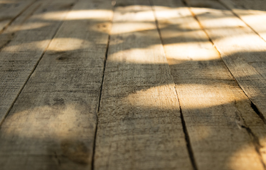 table wood background texture and sunlight