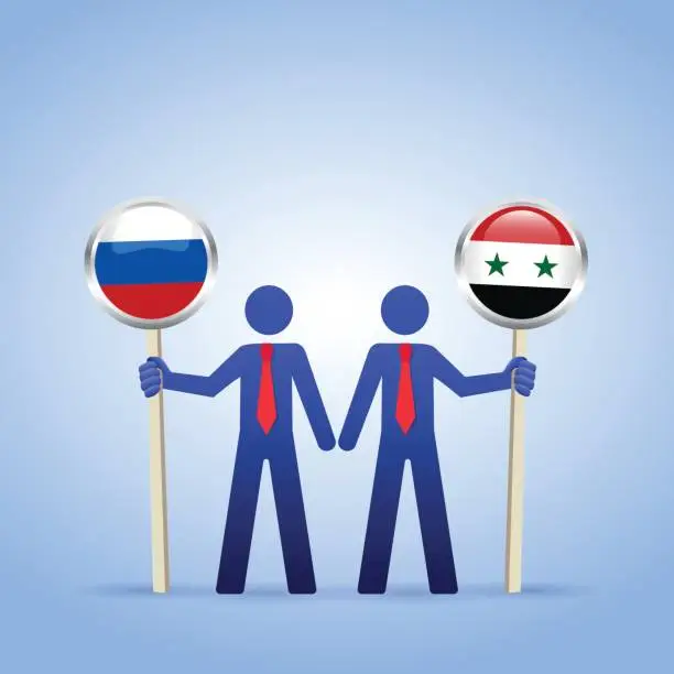 Vector illustration of Russia Syria