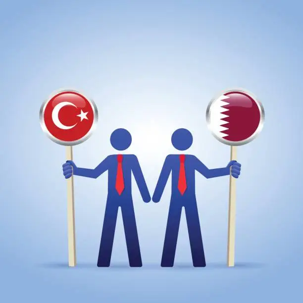 Vector illustration of turkey qatar