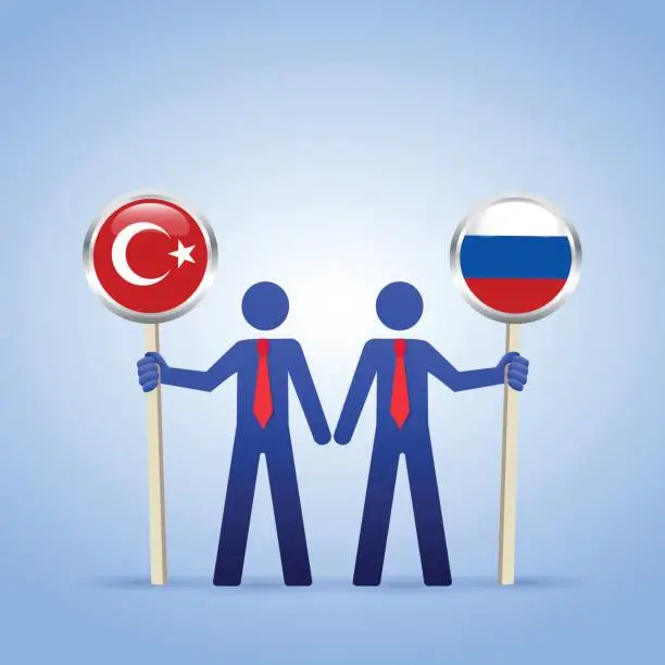 Vector illustration of Russia Turkey