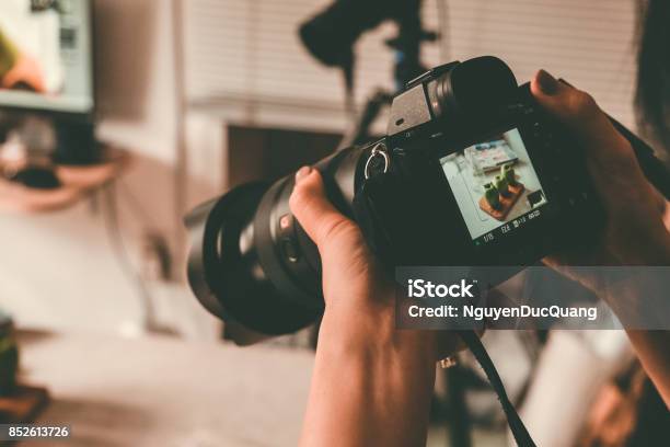 Taking Photos With Dslr Camera Stock Photo - Download Image Now - Photographer, Camera - Photographic Equipment, Photography
