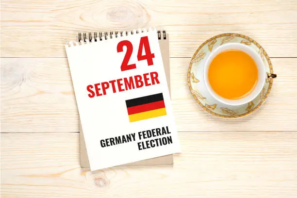 24 september - germany federal election, calendar over white office table