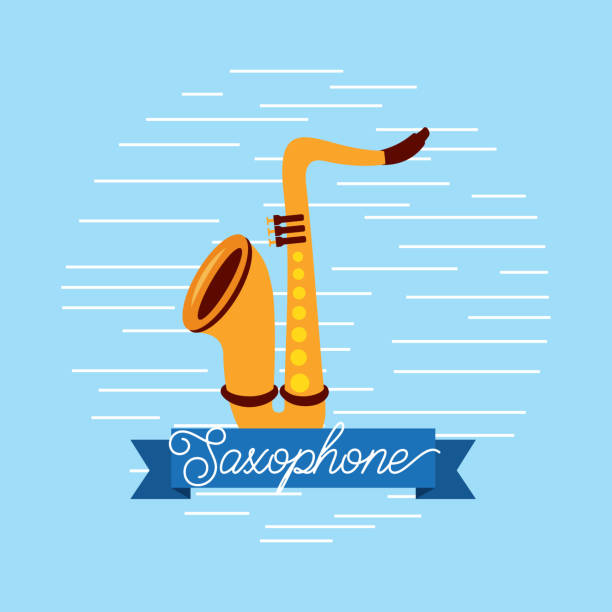 illustrations, cliparts, dessins animés et icônes de célébration de festival musical instrument jazz saxophone - close up musical instrument saxophone jazz