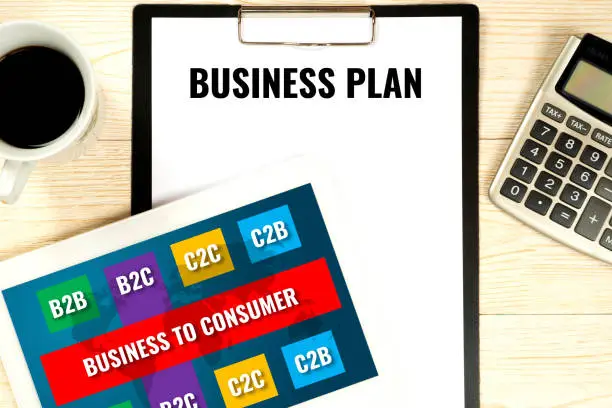 business plan concept, b2b (business-to-consumer) target