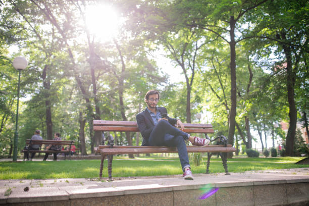 istock Businessman sitting on a bench 852674108