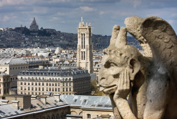 istock Gargoyles, Sacre Coeur and Tour Saint-Jacques 852684444