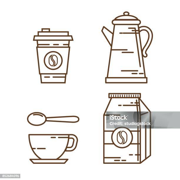 Coffee Drink Icon Set Paper Cup Coffee Flat Style Vector Design On White  Background Stock Illustration - Download Image Now - iStock