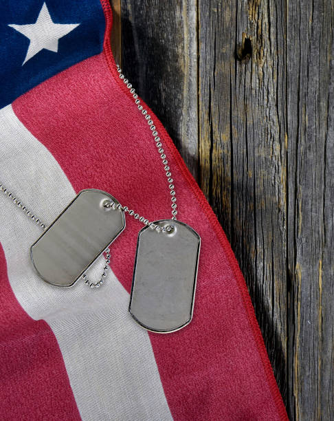 istock military dog tags on American flag 852690812