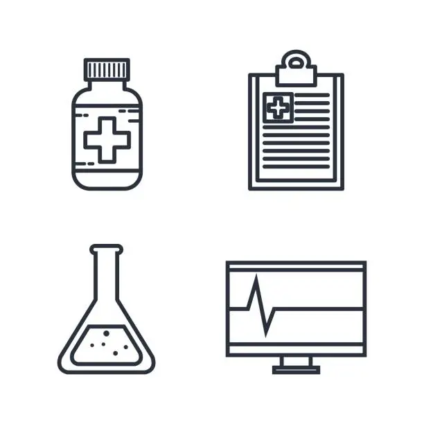 Vector illustration of medical related objects