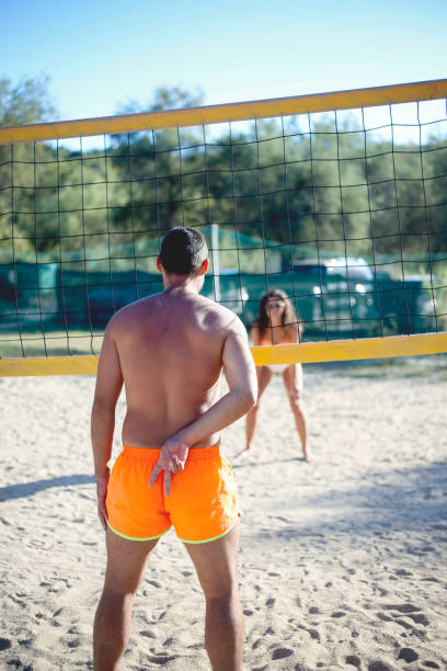 istock Beach volleyball player in action at sunny day 852718524