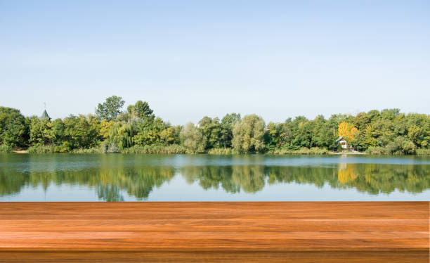 istock Image of wooden board on trees background 852739752