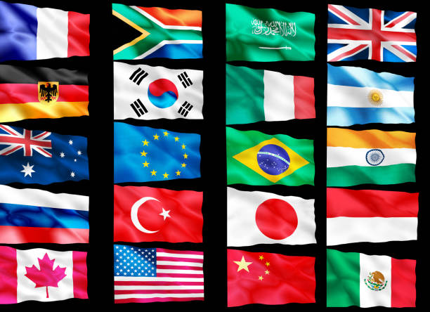 istock Image of flags of countries close up 852744490