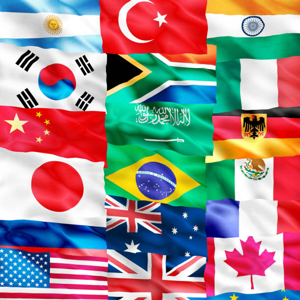 istock Image of flags of countries close up 852744596