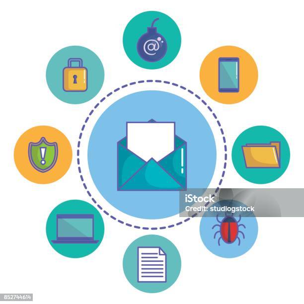 Cyber Security Design Stock Illustration - Download Image Now - Accessibility, Business, Business Finance and Industry