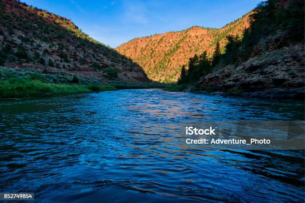 Colorado River Canyon Reflections At Sunset Stock Photo - Download Image Now - Autumn, Canyon, Colorado