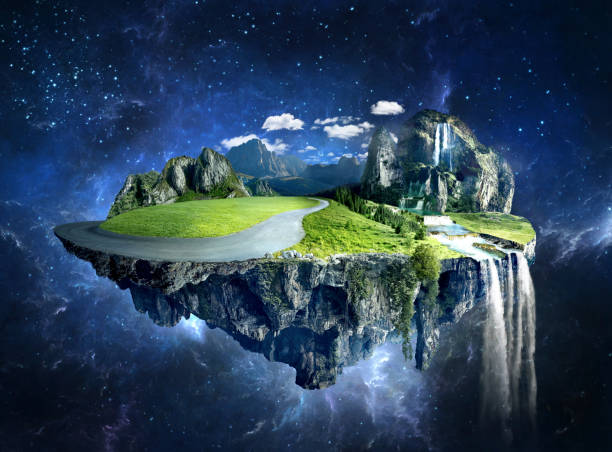 istock Amazing island with grove floating in the air 852750722