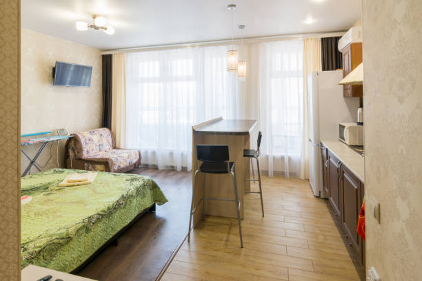 istock Interior of a small studio room, overall plan 852760170