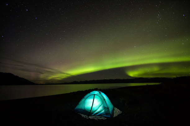 istock Blue tent under northern lights in Canada 852762684